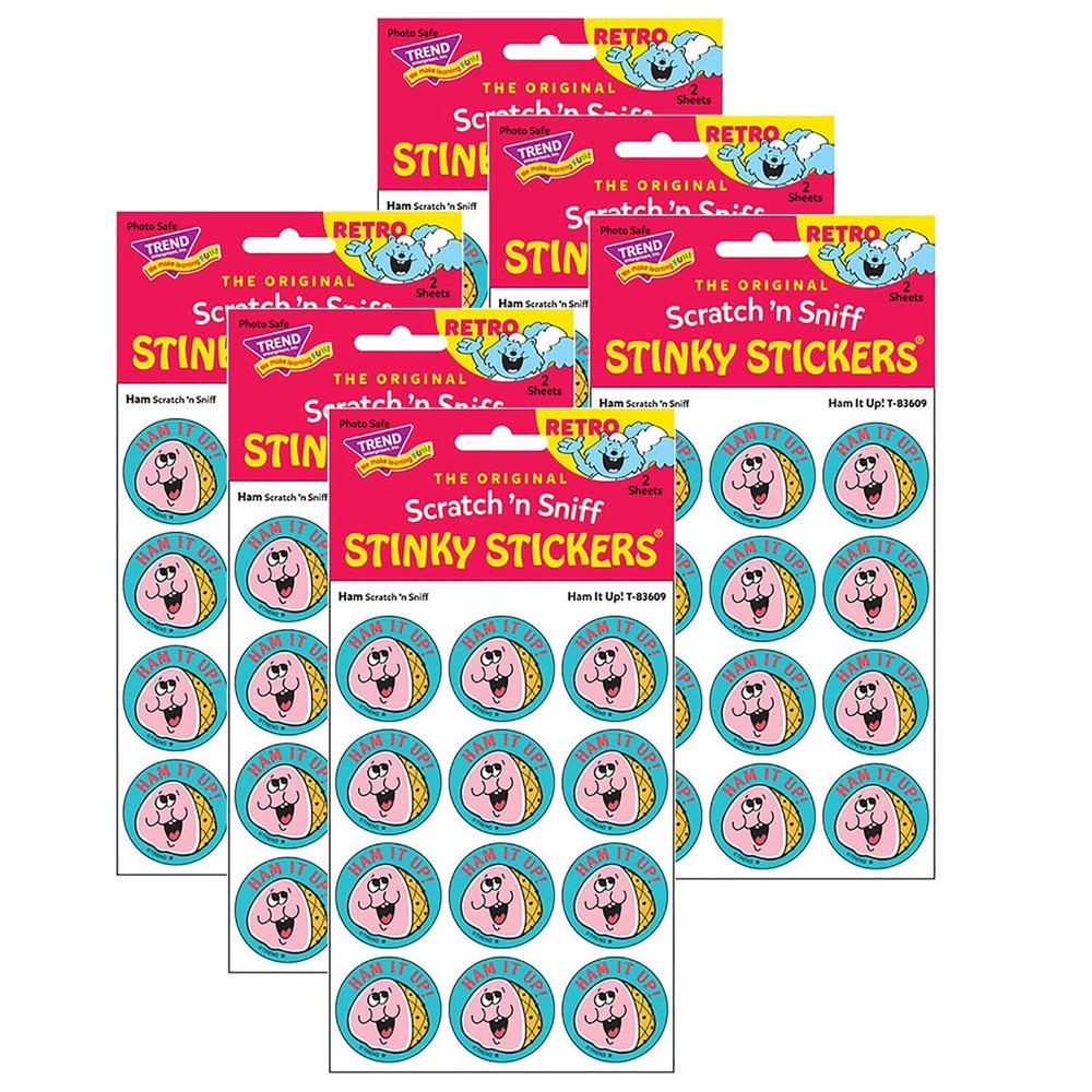 Ham It Up! Ham Scented Scratch 'n Sniff Stinky Stickers, 24 Per Pack, 6 Packs