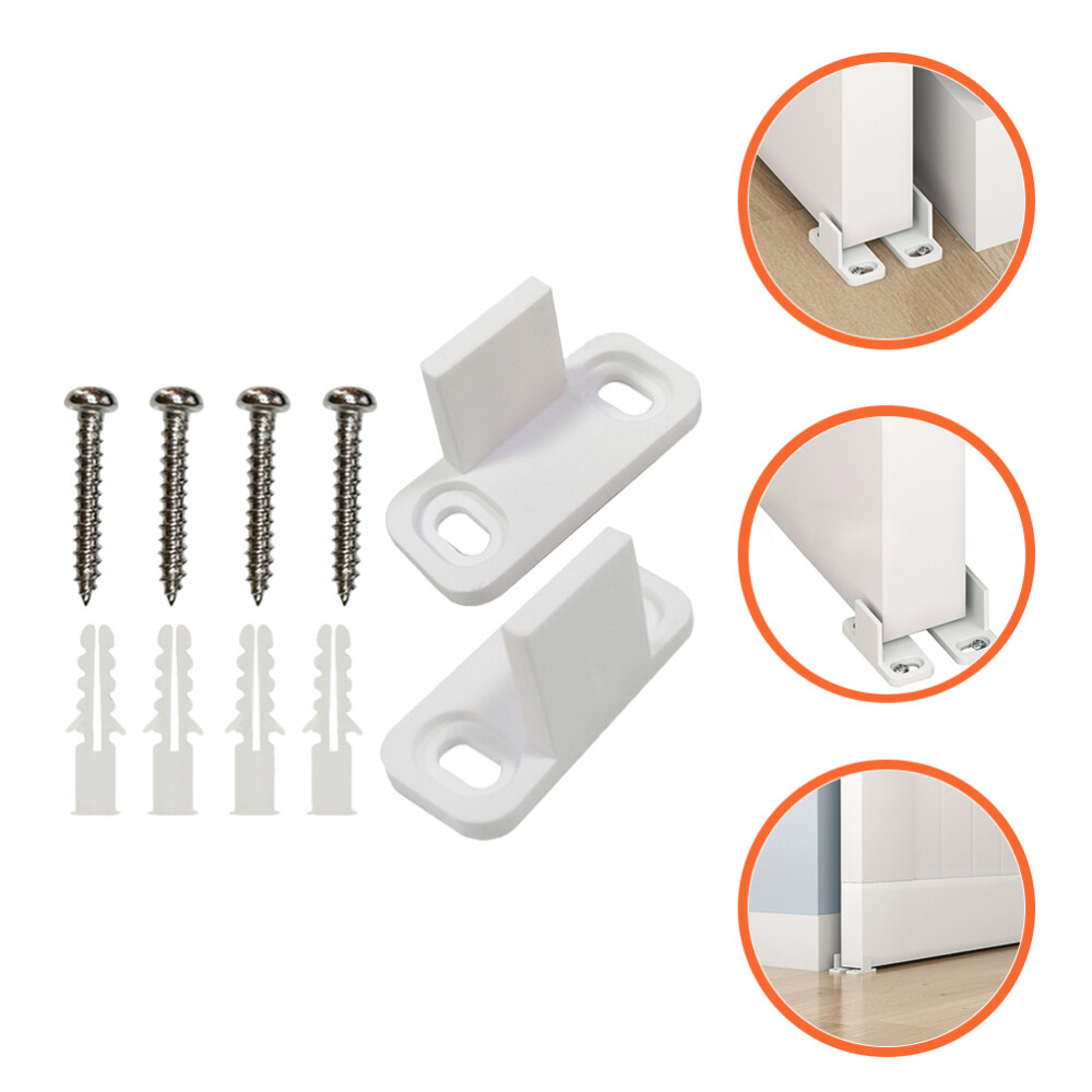 2 Pcs Sliding Door Floor Bottom Guide Barn Track Stopper Gate