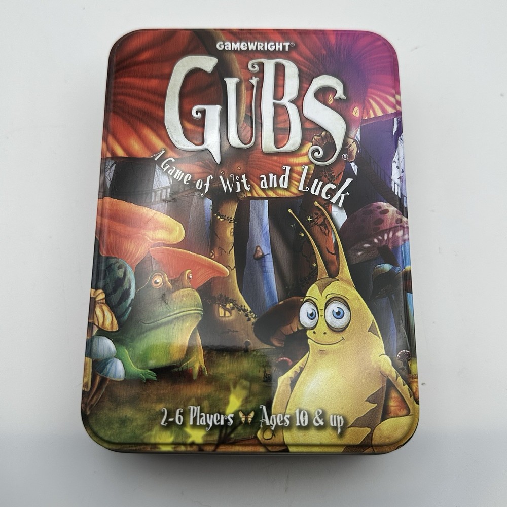 GUBS 2011 Card Game 100% Complete Tin Box Version Gamewright Wit & Luck