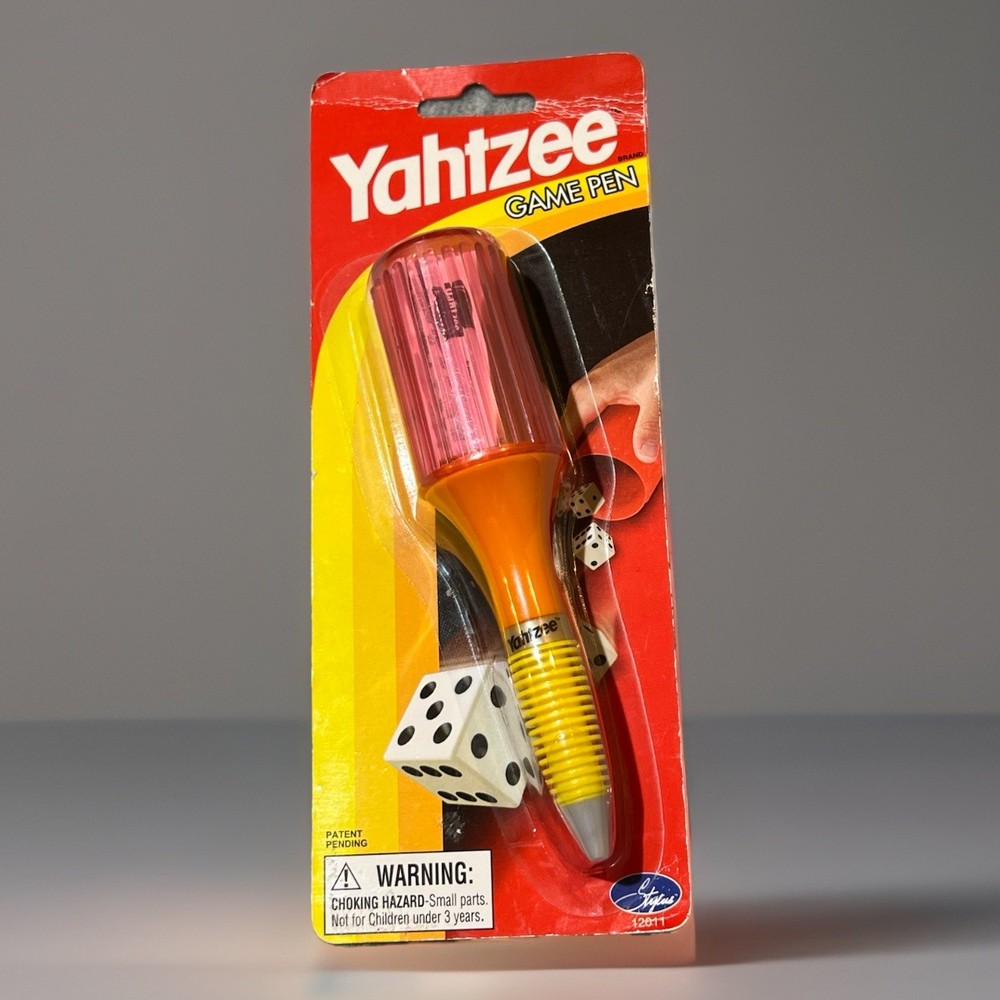 Yahtzee Hasbro Mini Dice Game Pen Stylus Ballpoint 2002 Vintage Collectible New