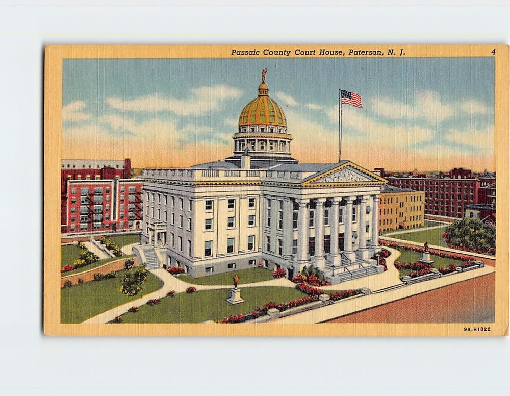 Postcard Passaic County Courthouse Paterson NJ USA