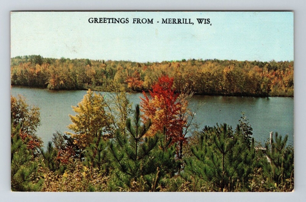 Merrill WI-Wisconsin, Scenic Greetings, Aerial View, Vintage Postcard