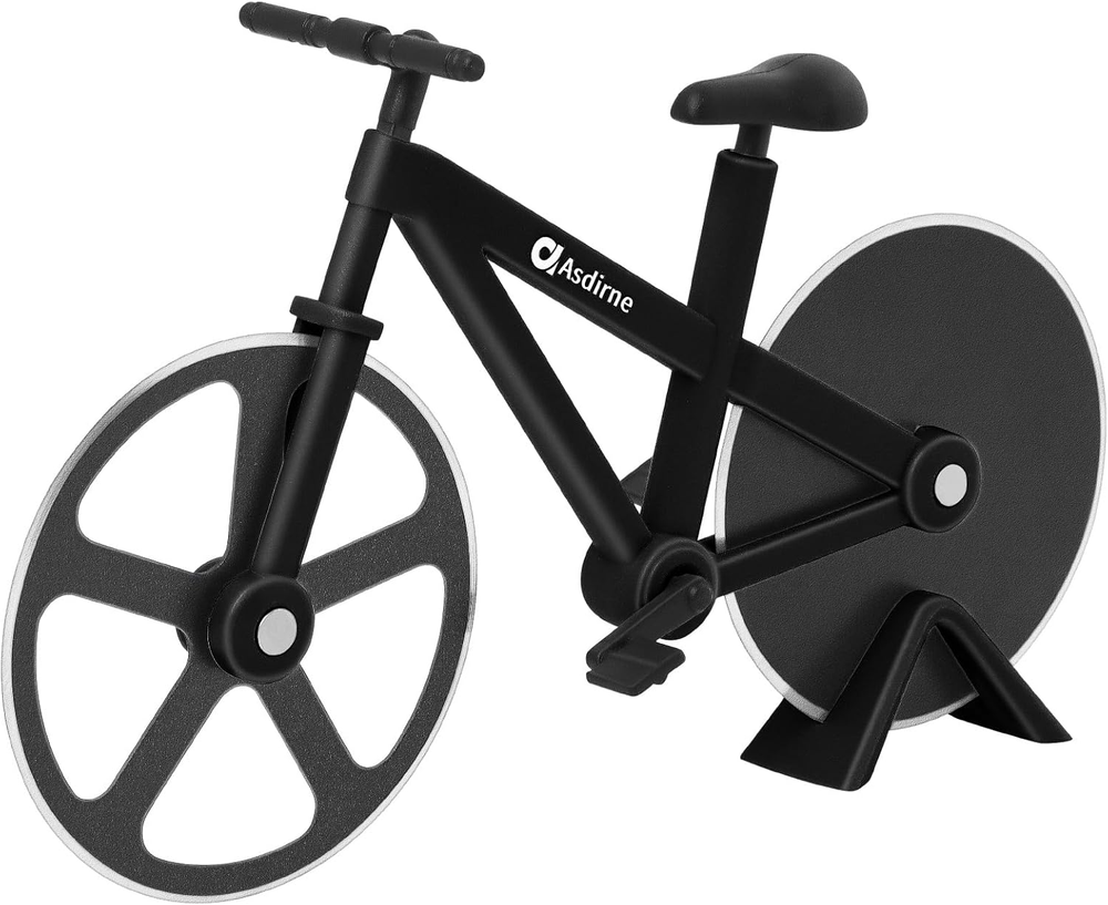 Stainless Steel Bicycle Wheel Pizza Cutter with Non-Stick Blade for Easy Slicing
