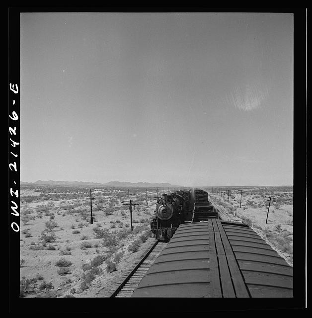 Photo:Desert Steam Locomotive Train Arizona 1940s Freight Railroad Emonds