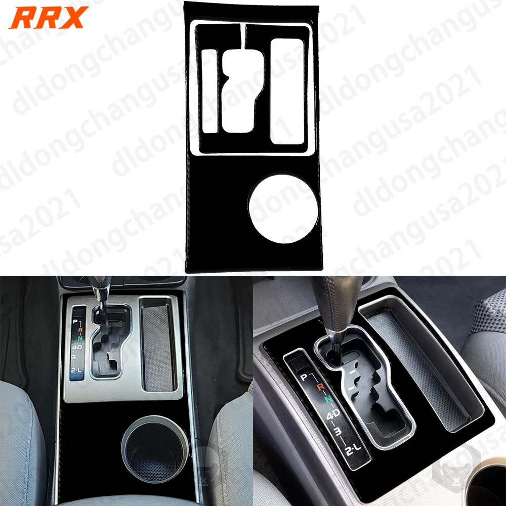 2Pcs Glossy Piano Black Console Gear Shift Panel Cover For Toyota Tacoma 2005-15