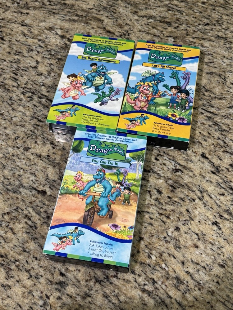 Dragon Tales VHS Tapes Workshop Kids Family Cartoon - LOT OF 3