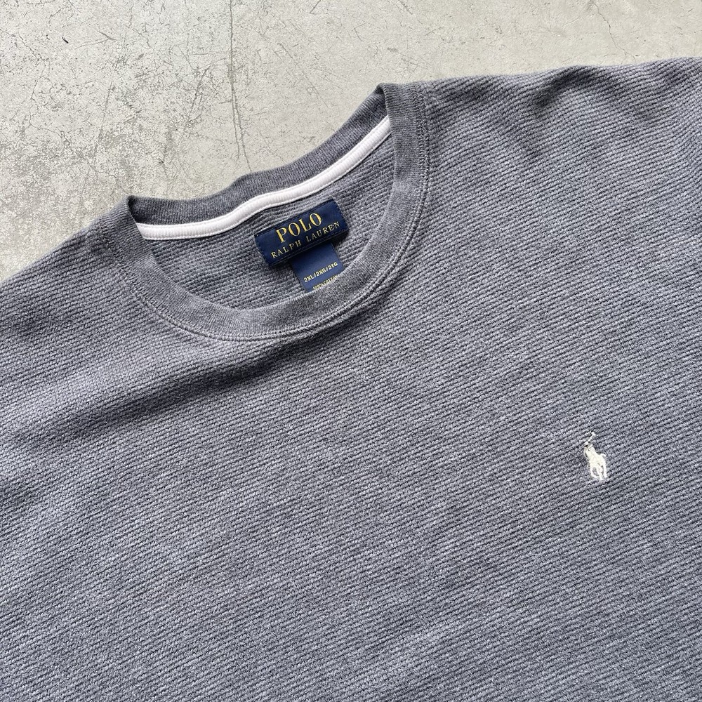 Polo Ralph Lauren Short Sleeve Gray Theramal Waffle Knit 100% Cotton Size XXL