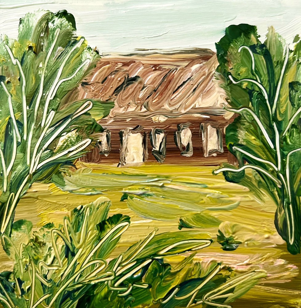 Original England Cottage Oil Painting UK Wales Landscape Artwork Cabin House