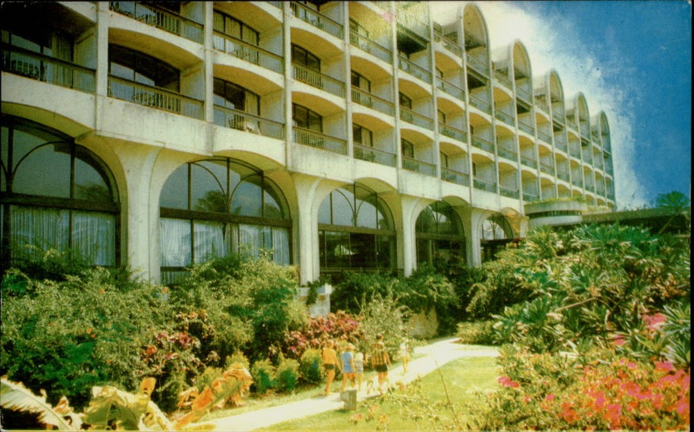 Barbados Lesser Antilles West Indies Hilton Hotel lush greenery unused postcard