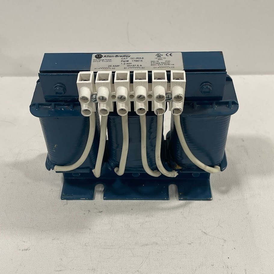 Used - Allen Bradley 1321-3R25-B    LINE REACTOR  600 VAC  25 AMP   178615