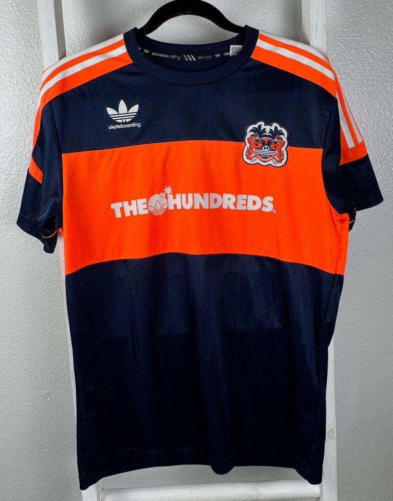 Adidas Skateboarding x The Hundreds Soccer Style Jersey Size Medium (M) Blue/Org