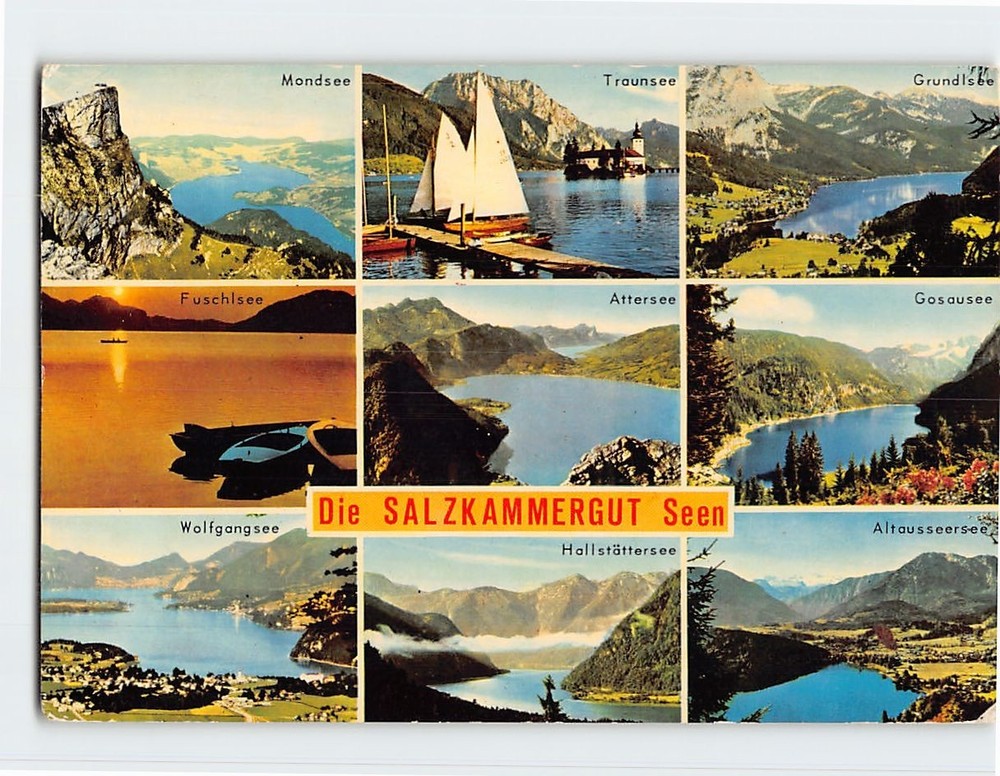 Postcard Scenes & Views Salzkammergut Region in Austria