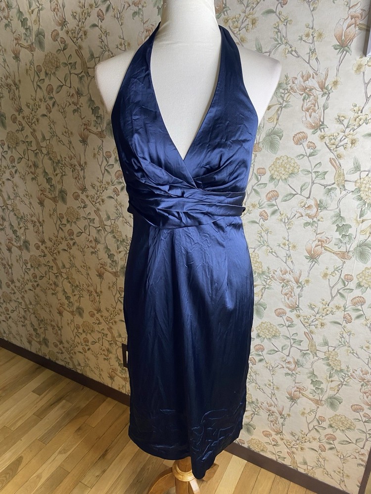 Donna Ricco Women’s Navy Blue Dress NewYork Size 8  Halter Sleeveless