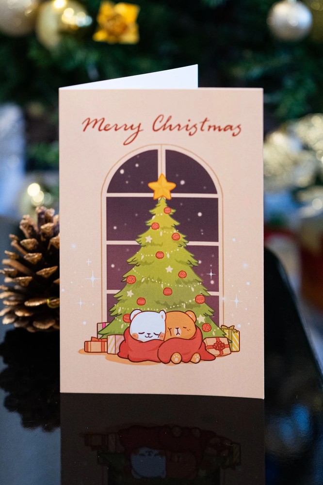 Milk Mocha Bear: Christmas Card - Under the Tree