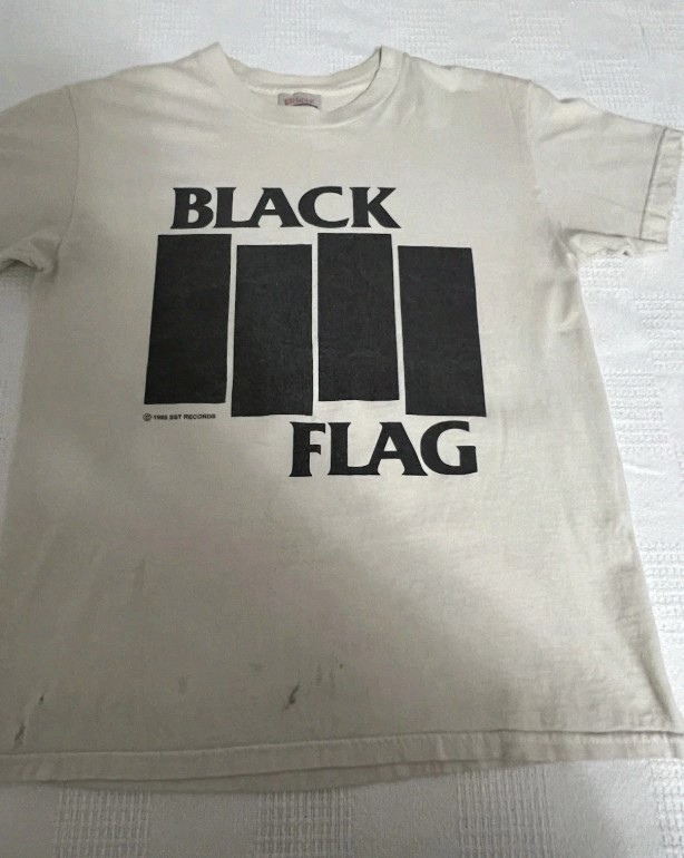 1985 Black Flag Four Bars Rock Concert Tour T-shirt