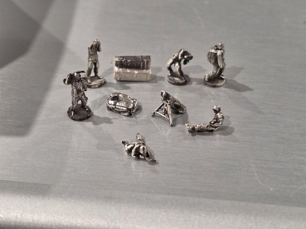 Investment Caster Silver Mini Soldier .999 ULTRA RARE 9 Piece collection 4.3...