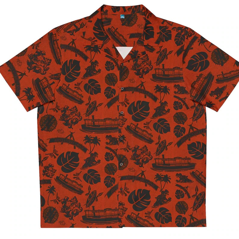 Orange Jungle Safari Hawaii Shirt Men Women Tropical Vacation S