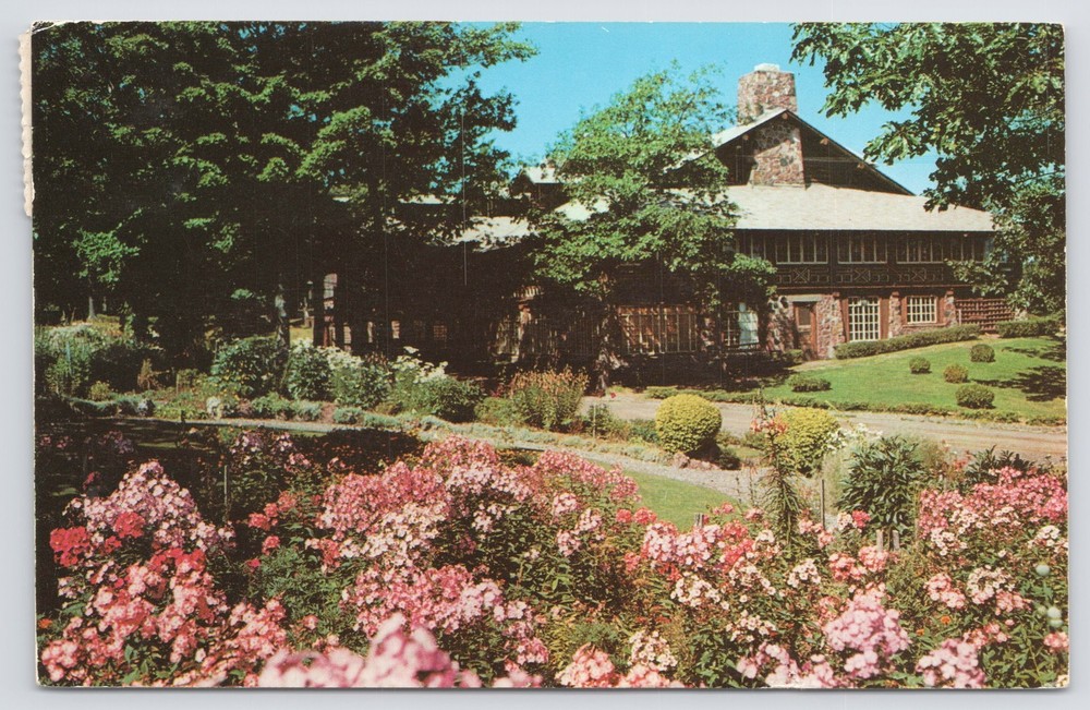 Copper Harbor MI~Club House Gardens~Keweenaw Park Resort~Vintage Postcard