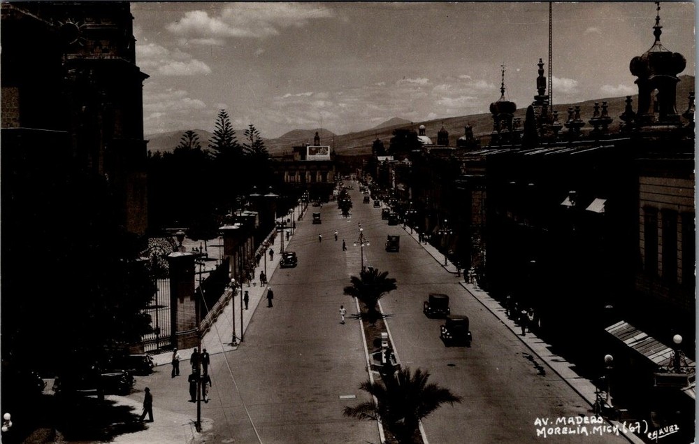 Avenue Madero, MORELIA, Mexico Real Photo Postcard