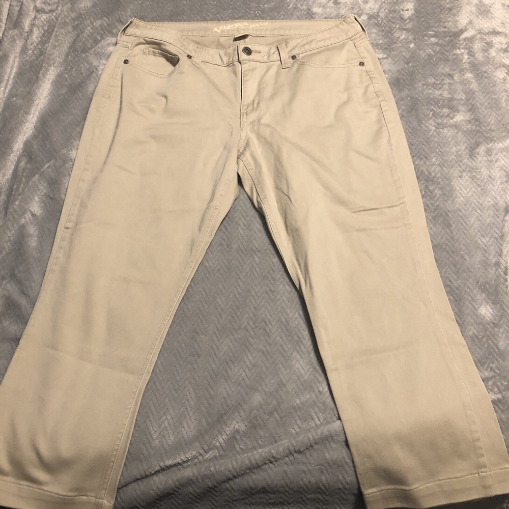 Arizona Jean Co Womens Capri Pants 13 Beige Cotton