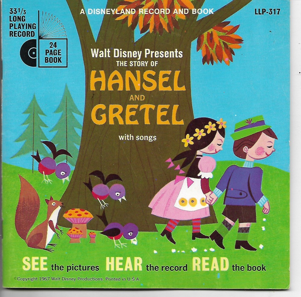 Vintage Walt Disney Record and Book: Hansel and Gretel