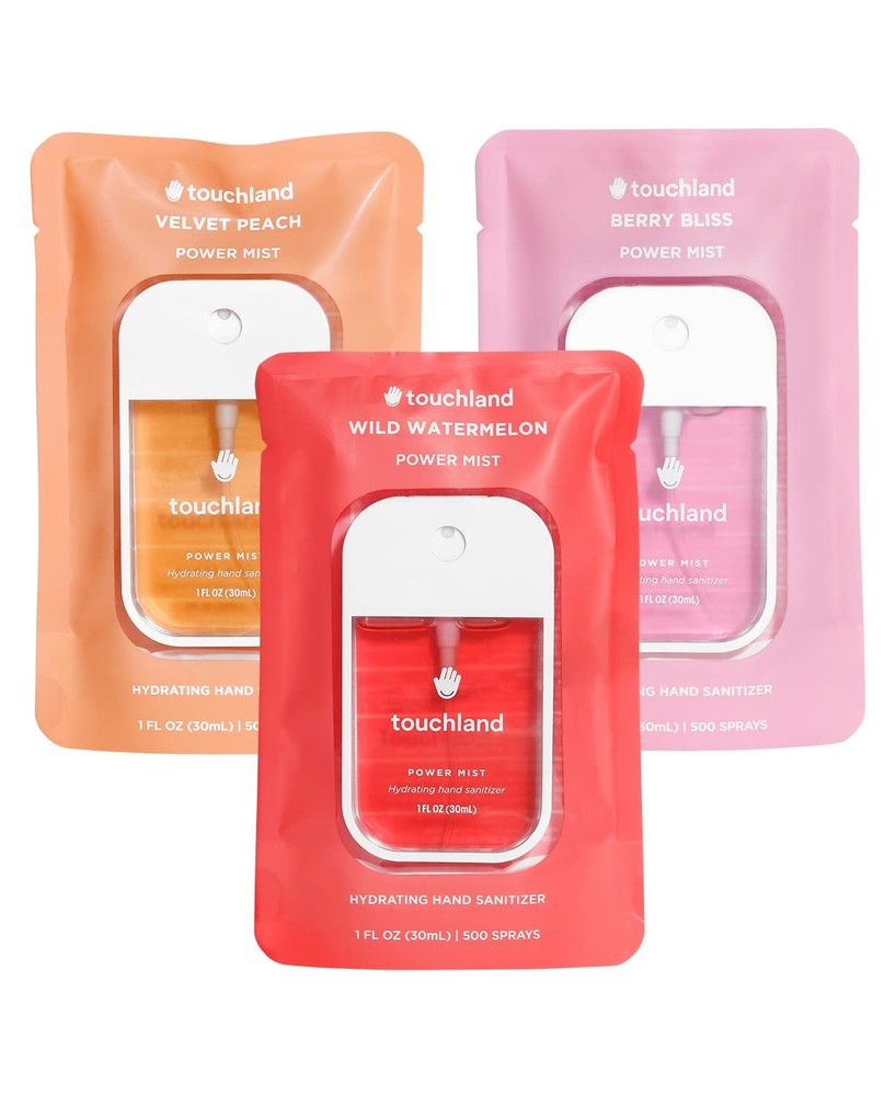 Touchland Power Mist Hydrating Hand Sanitizer Spray, JUICY Trio Set (Watermelon,