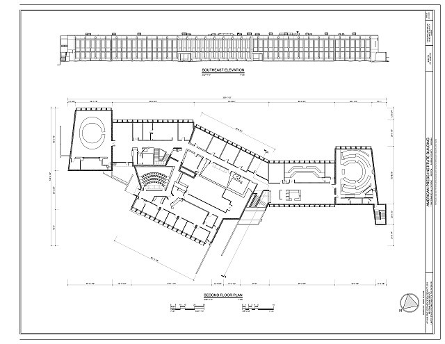 3. Southeast elevation second floor plan - American Press Institute Building,