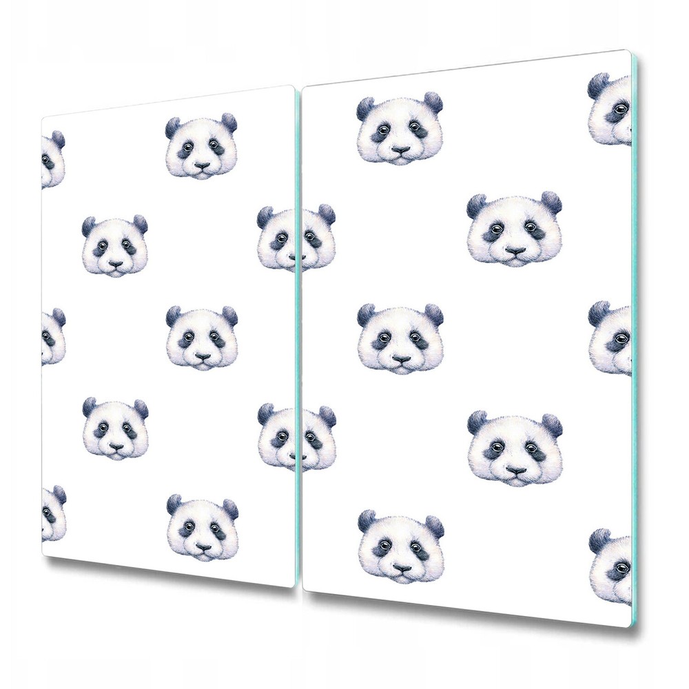 Glass Bread Board Worktop Saver Kitchen Panda Watercolour Pastel Pale 2x30x52