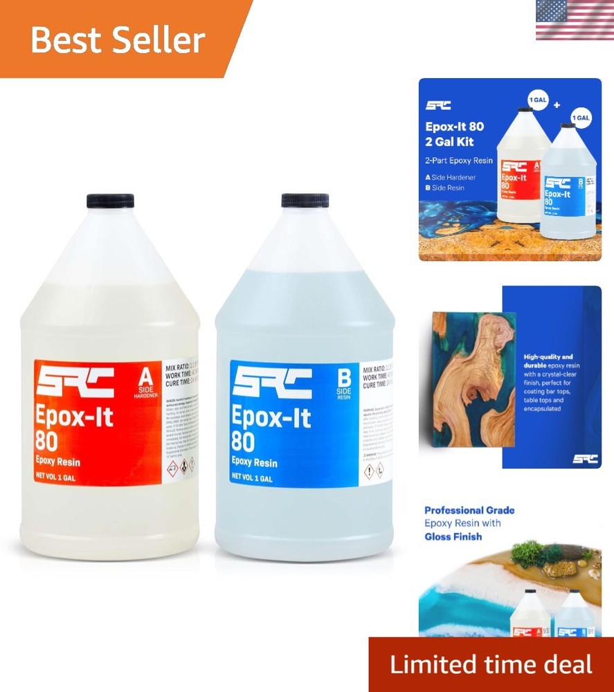 Easy-to-Use 2-Gallon SPRESIN Epoxy Resin Kit - UV Resistant Self-Leveling for Beginners