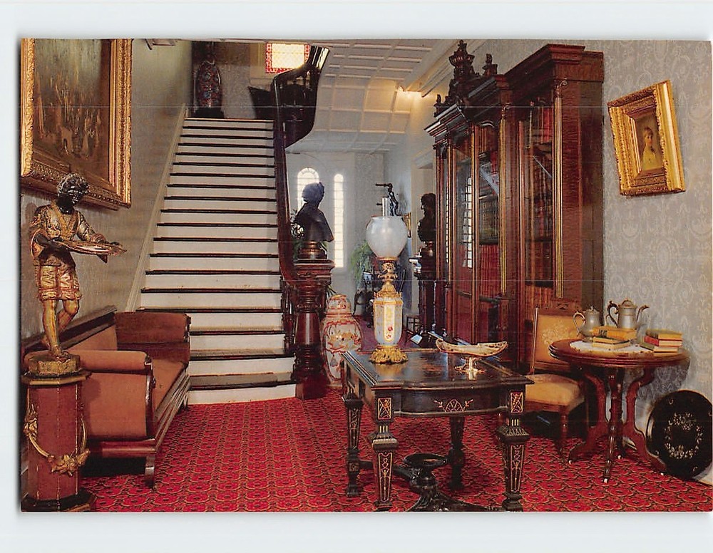 Postcard The hallway Villa Louis Historic Site Prairie du Chien Wisconsin USA