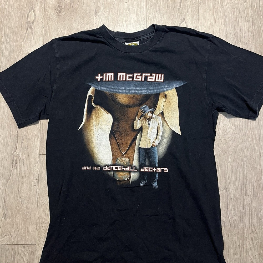 VINTAGE Tim McGraw Dancehall Doctors Tour 2003 T Shirt Adult Medium Black