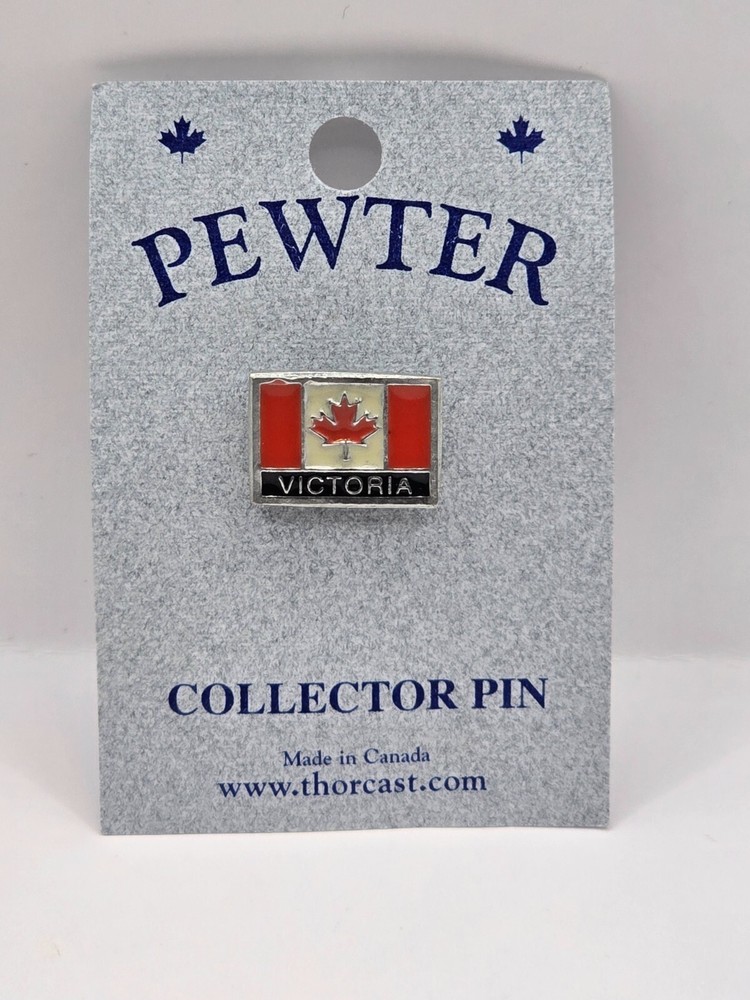Pewter Collector Pin Canada Flag Victoria