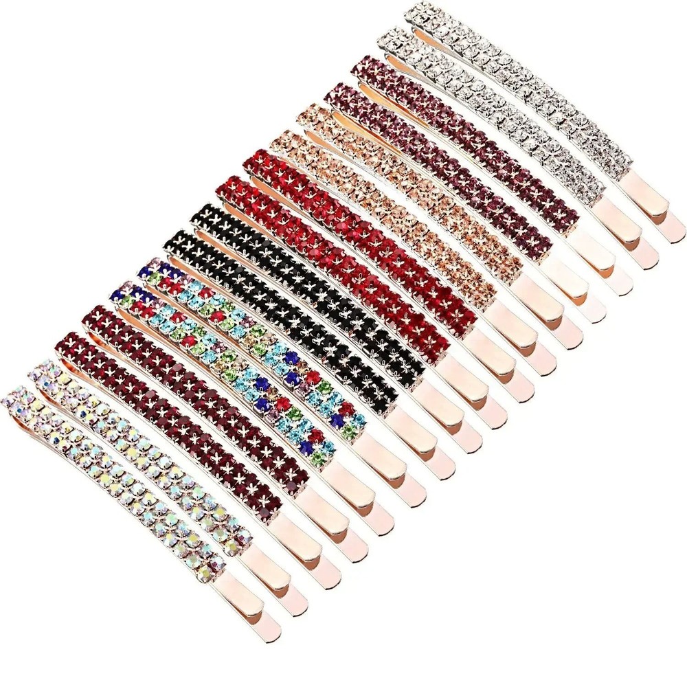 16 Pieces Rhinestone Fancy Diamond Crystal Hair Clips for Women