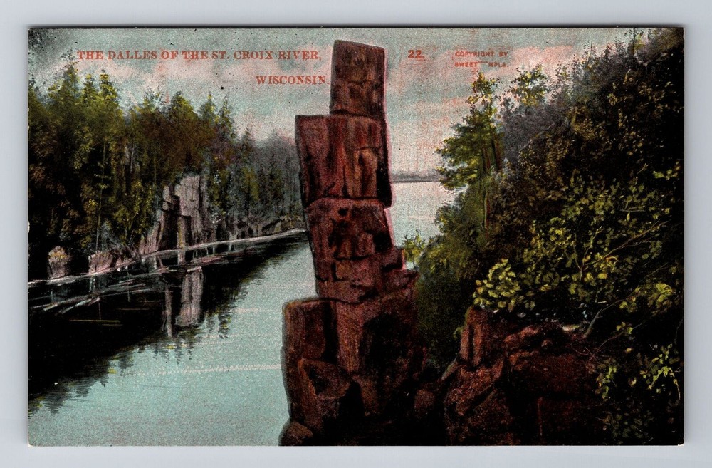 WI-Wisconsin, The Dalles Of The St Croix River, Antique, Vintage Postcard