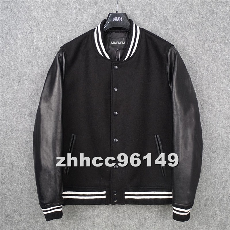 Premium Men's Riders Jacket with Sheepskin Sleeves & Wool-Switched Leather