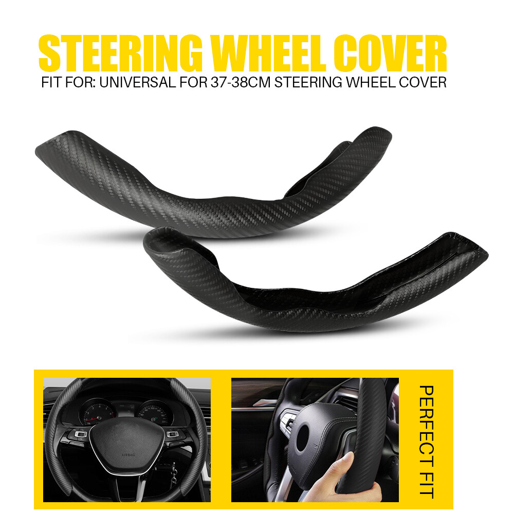 Car Steering Wheel Cover Carbon Fiber Universal Booster NonSlip Accessories 38cm