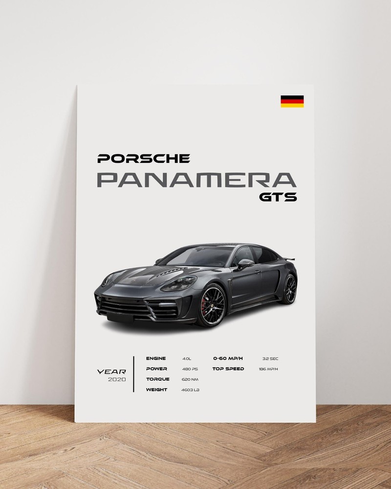 Porsche Panamera GTS Luxury Sedan Elegance Art Print for Home Decor