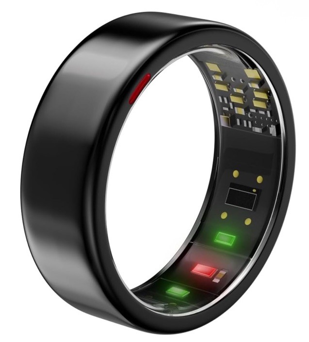Smart Ring for Sleep Fitness Stress Heart Rate Tracking - Black Size 10