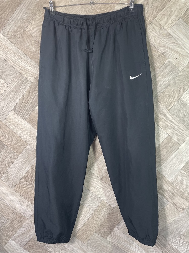 Nike Black Mesh Lined zipped Bottom Track Pant Joggers Size L