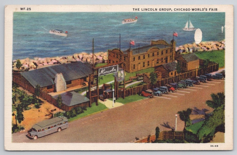 1933 Chicago World's Fair Lincoln Group Exhibit Postcard Century of Progress