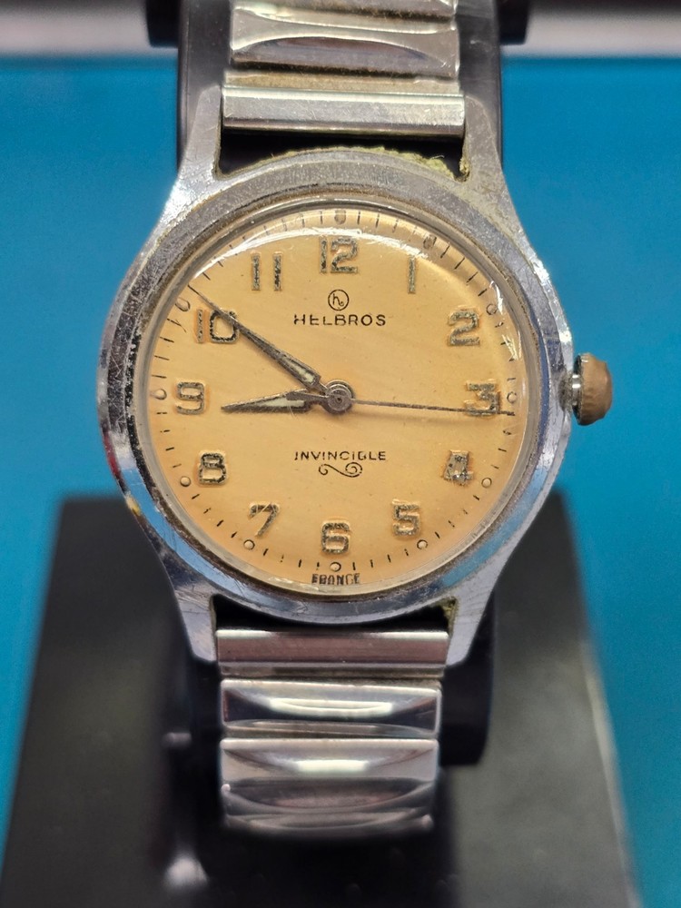 Working Vintage Helbros 7j Men's Mechanical 31.22mm Wristwatch / PJs