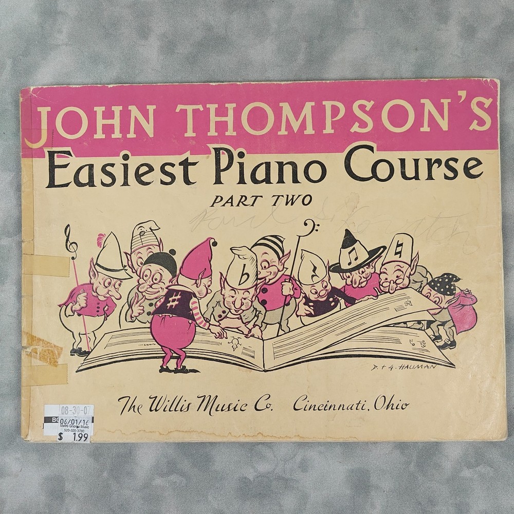1940s John Thompson's Easiest Piano Course Part Two Vintage Piano Book Willis Co