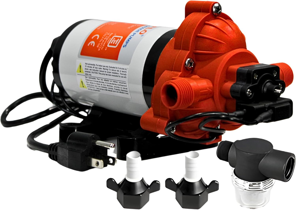 33-Series Water Pressure Pump - 115V AC, 3.3 GPM, 45 PSI, Self Priming, Smart Pr