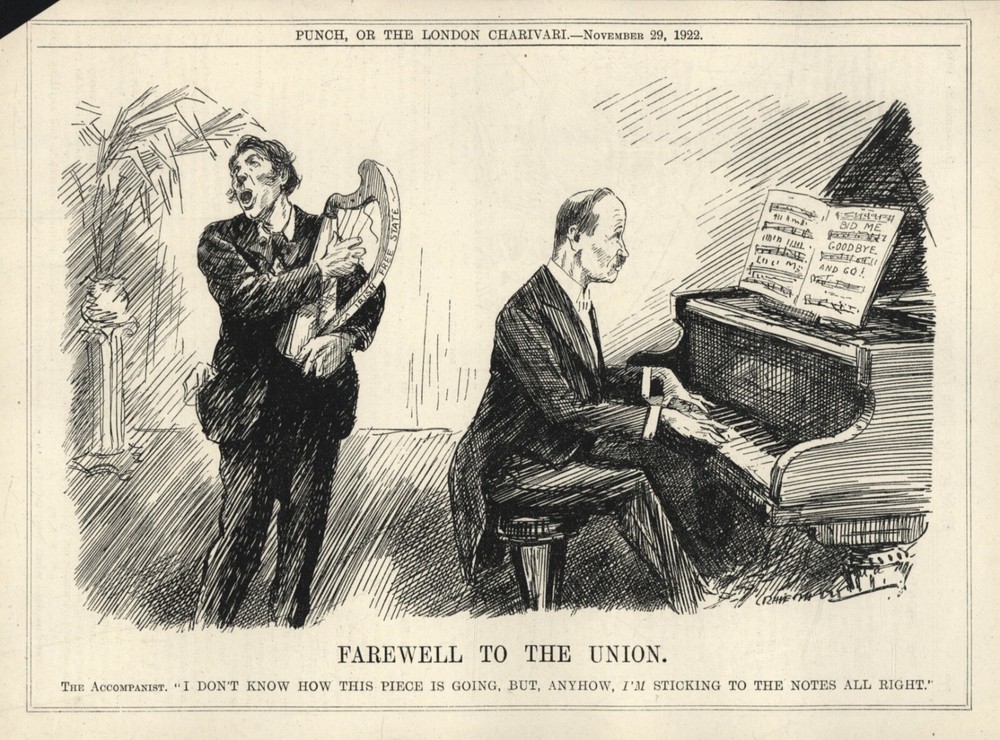 Rare 1922 British Cartoon: IRELAND - Edward Carson ANGLO IRISH TREATY Partition