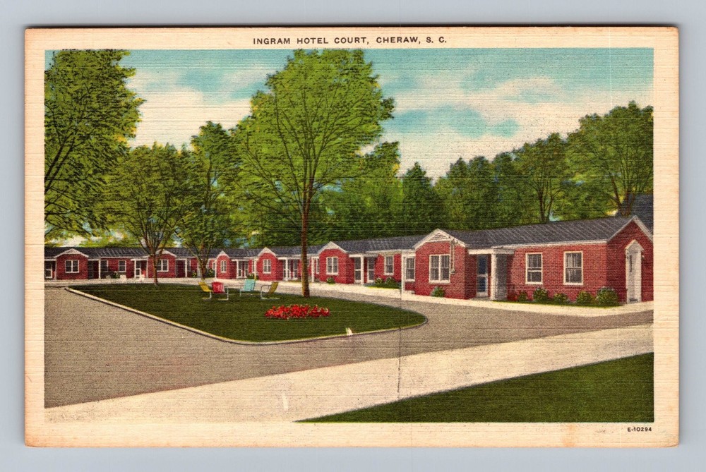 Cheraw SC-South Carolina Ingram Hotel Court Vintage Postcard Standard Postal PC