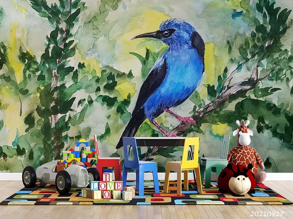 3D Forest Bird Oil Painting Wall Murals Wallpaper Murals Wall Sticker 88