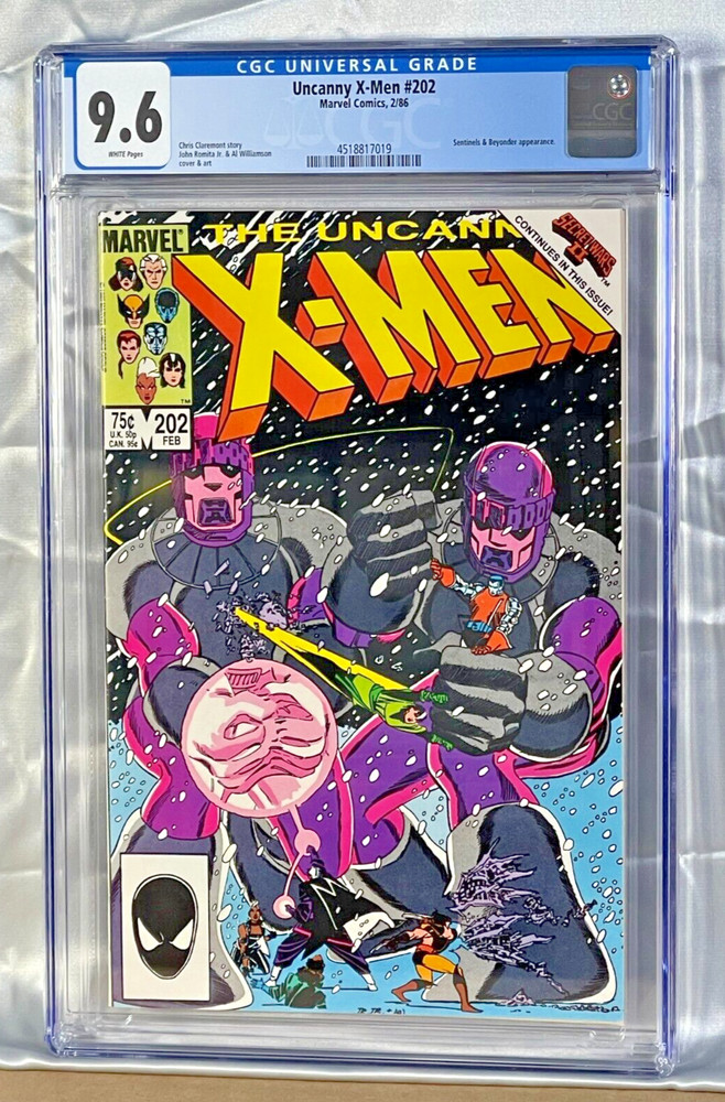 Uncanny X-Men #202 CGC 9.6 ❄️Snow WHITE Pages❄️ 1986 Beyonder & Sentinels App