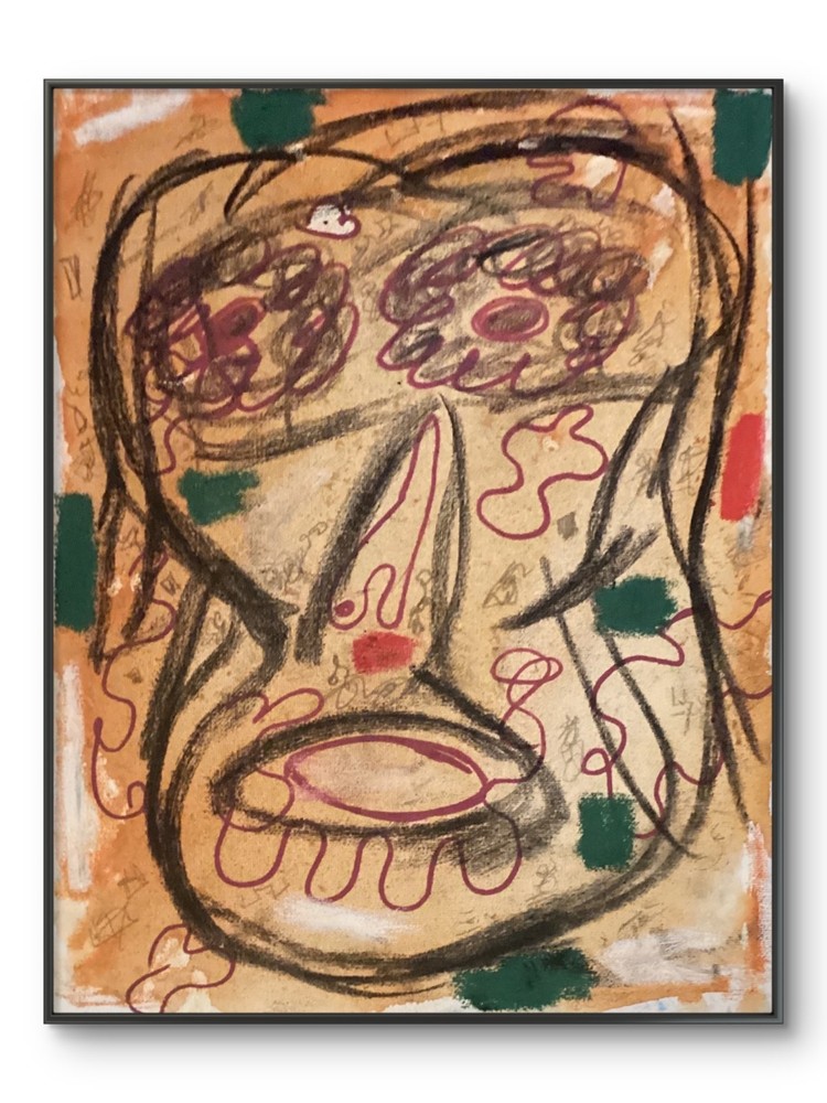 Neo Expressionism Modern Face Graffiti Abstract Art Original 11 by 14 on Canvas