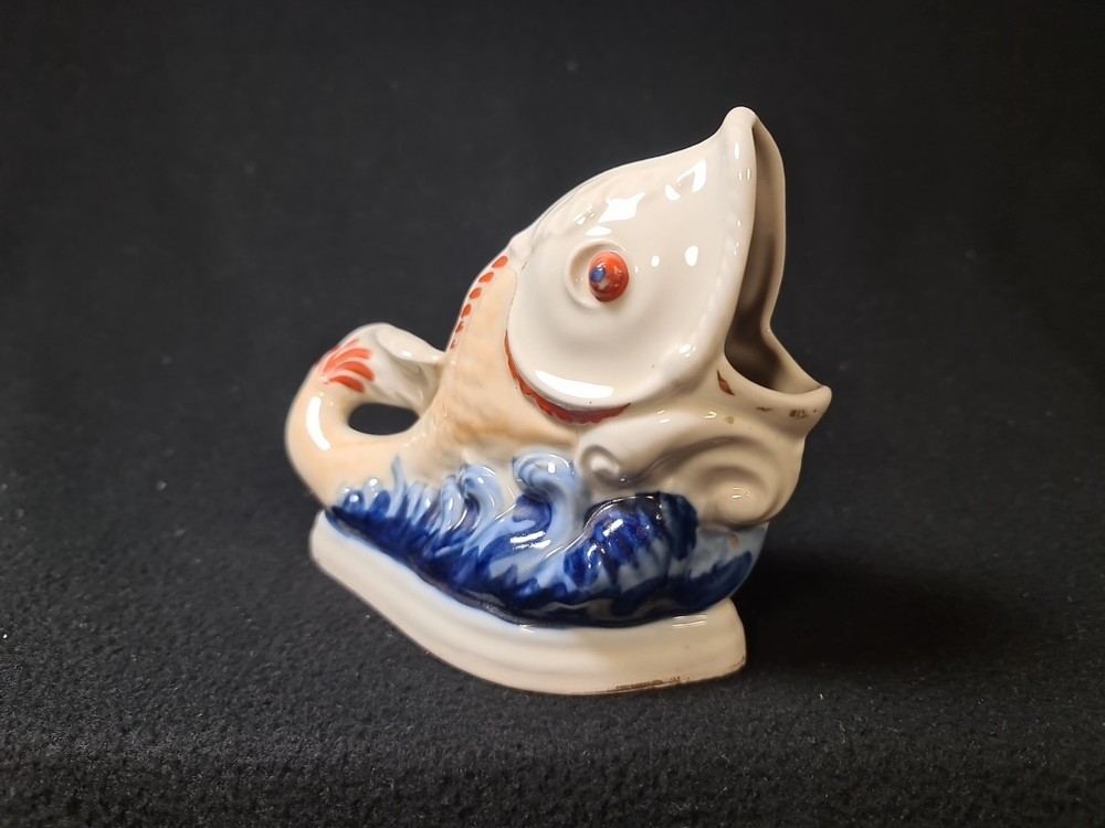 Vintage Porcelain Figurine Fish,Korosten, USSR  napkin holder 1970-80
