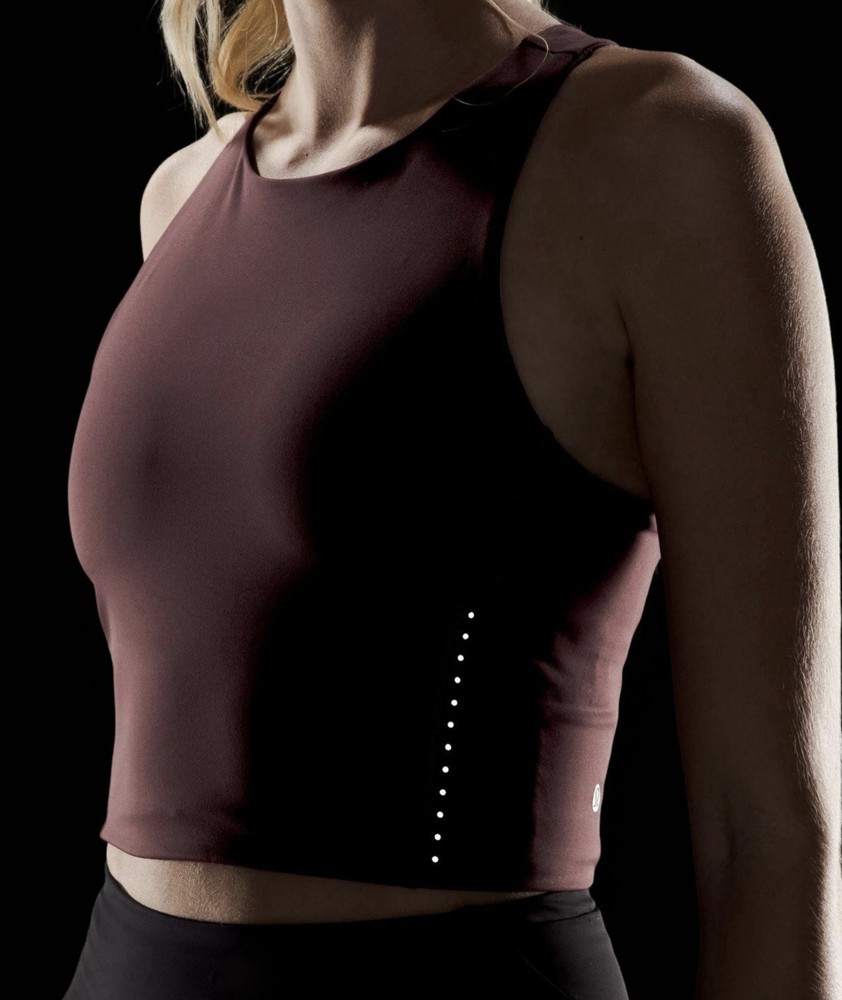 NWT Lululemon Swift Speed Cropped Tank. Size 0 Color Goodnight Plum